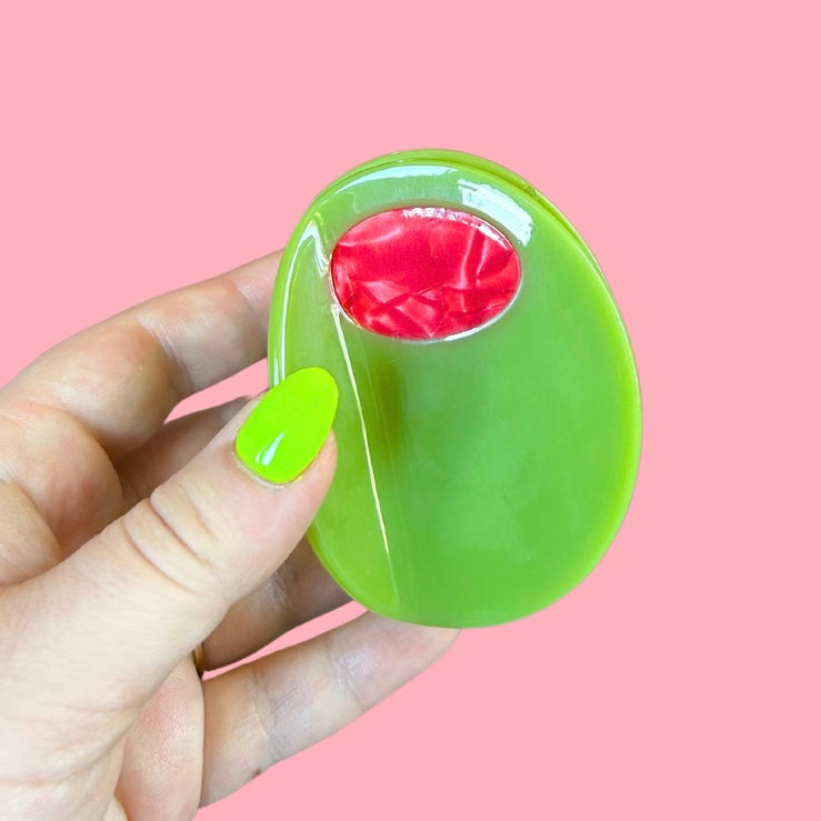 Stuffed Olive Hair Claw