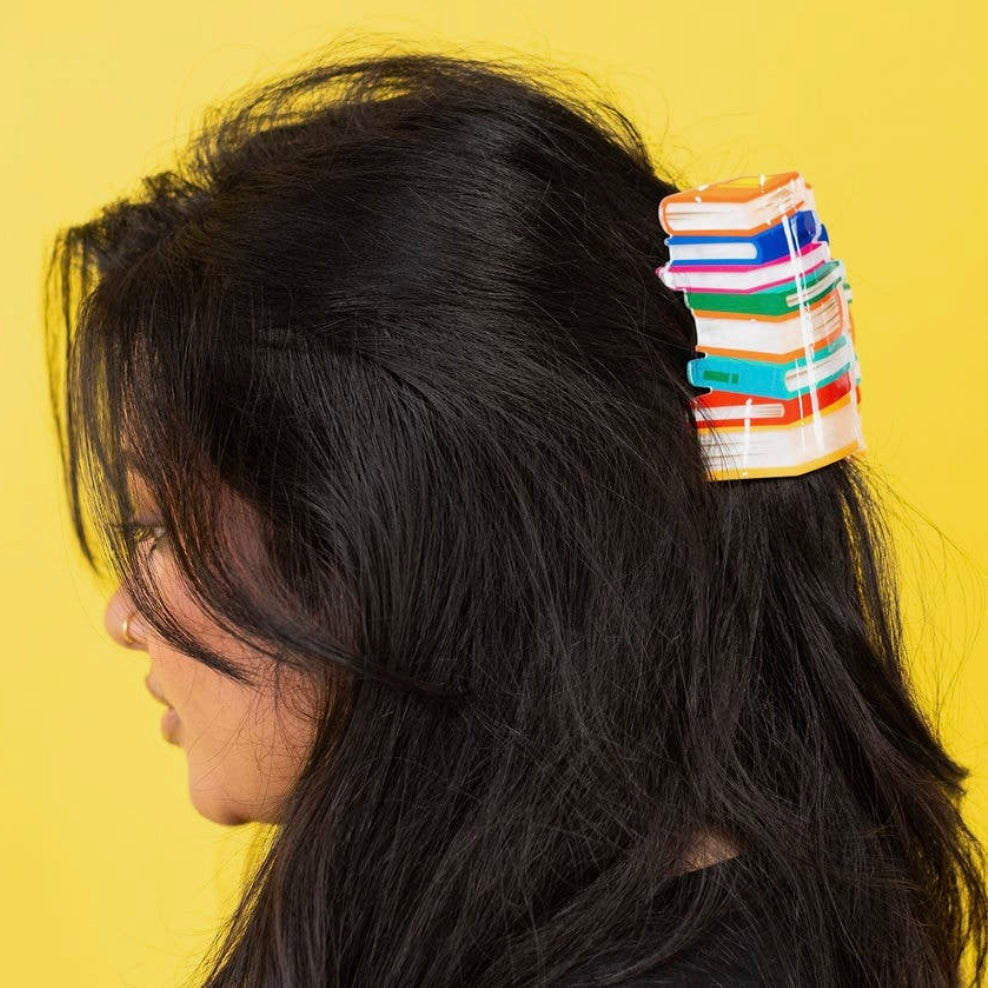 Book Pile Claw Clip (warm)