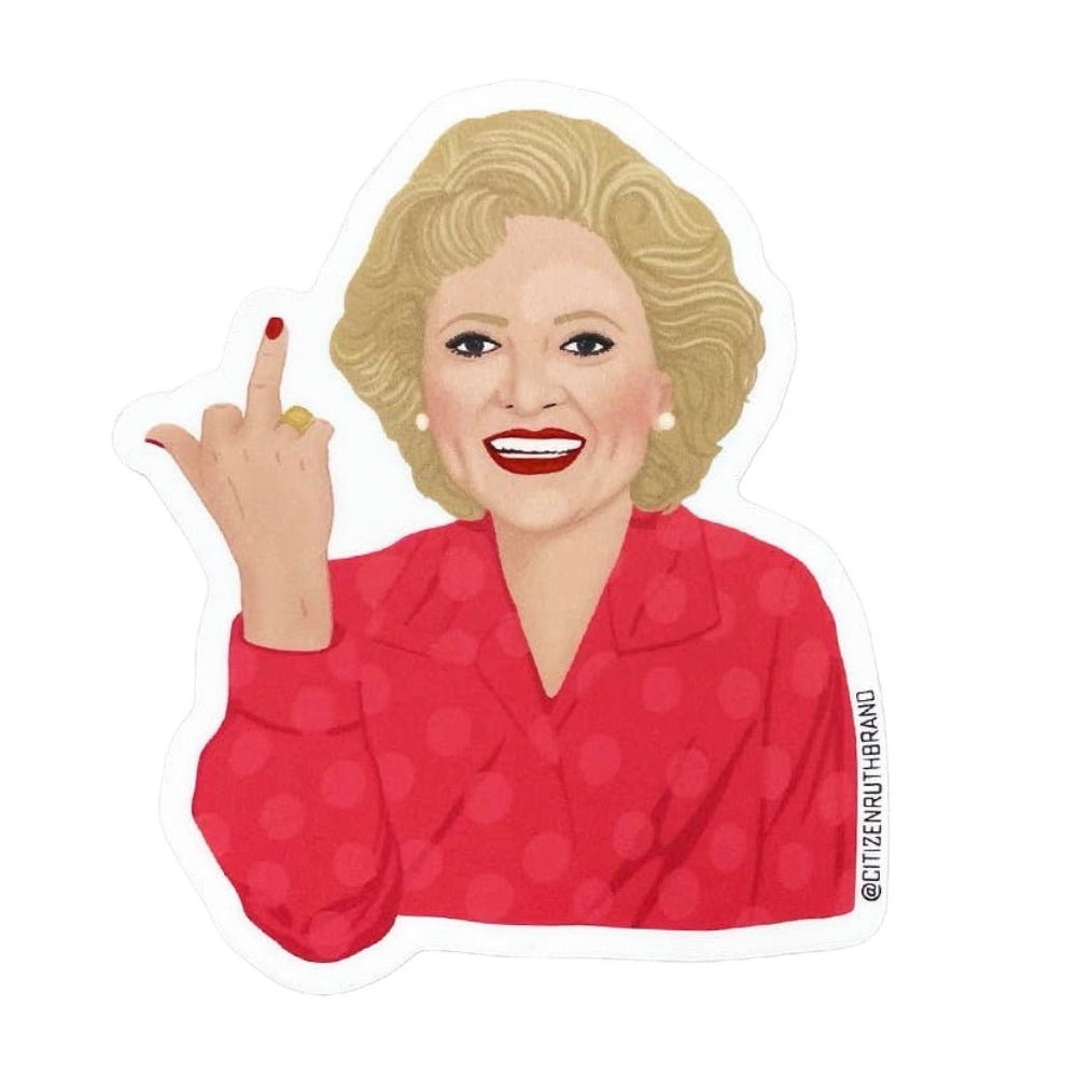 Betty White Middle Finger Sticker