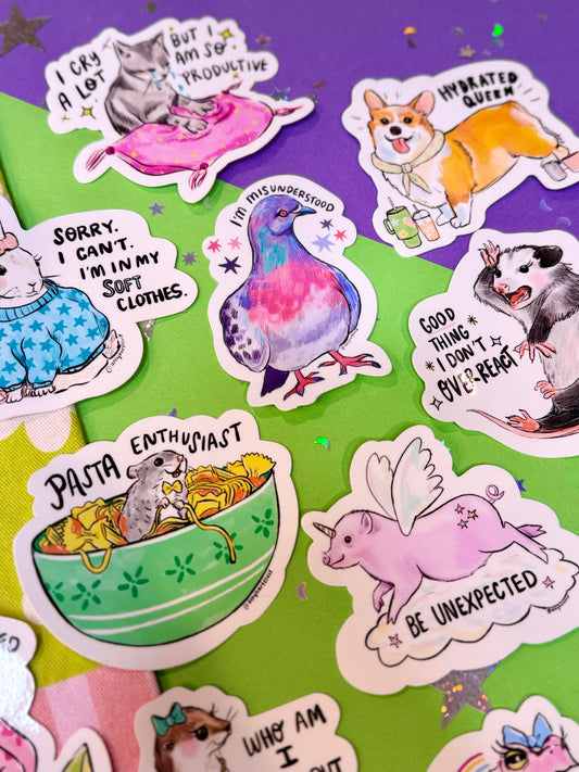 Be Unexpected Flying Pig Sticker