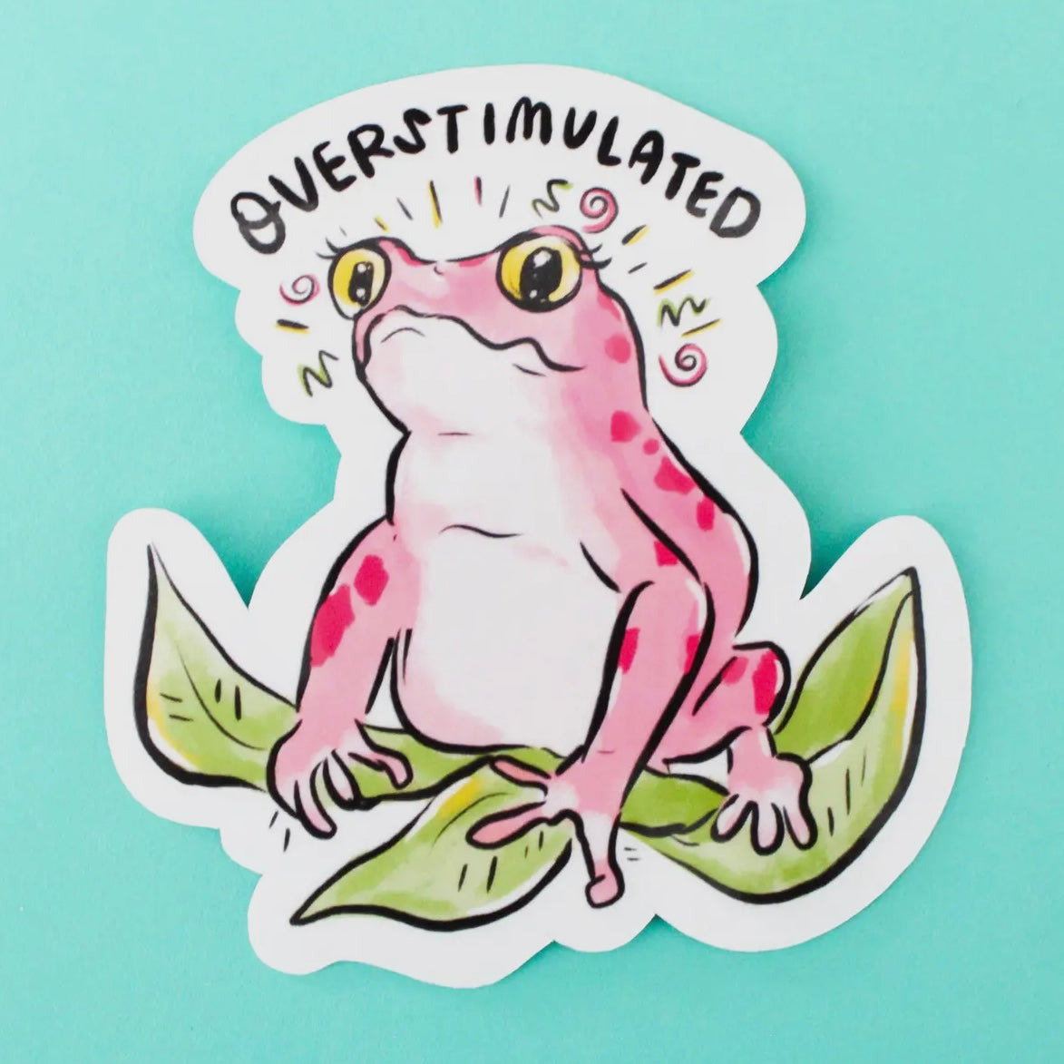 Overstimulated Frog Sticker