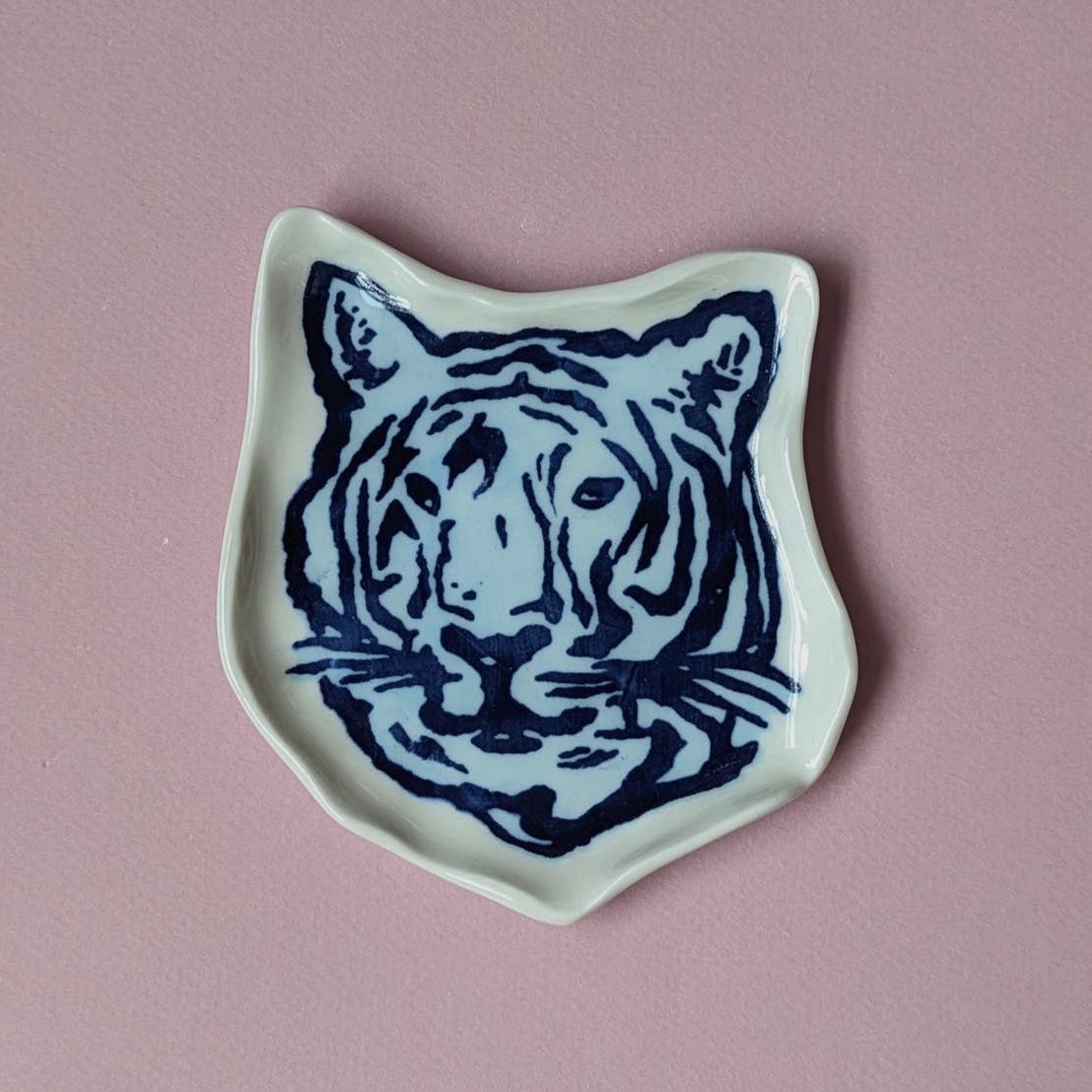Tiger Trinket Dish (Navy)