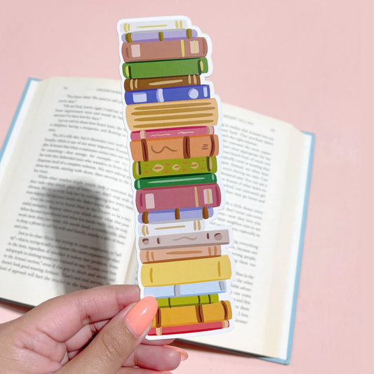 Stack of Books Die Cut Bookmark