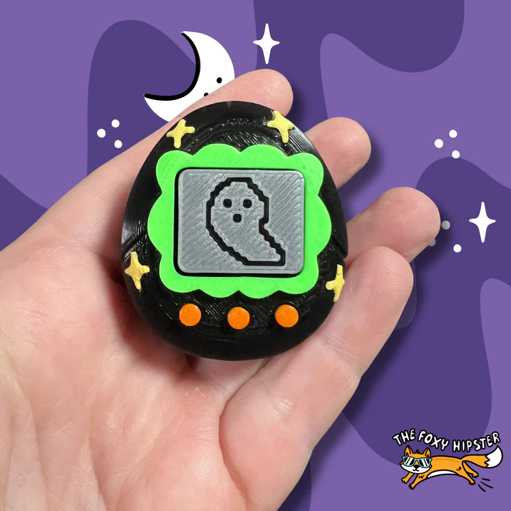 Digital Pet Ghostie Fidget Clicker Keychain