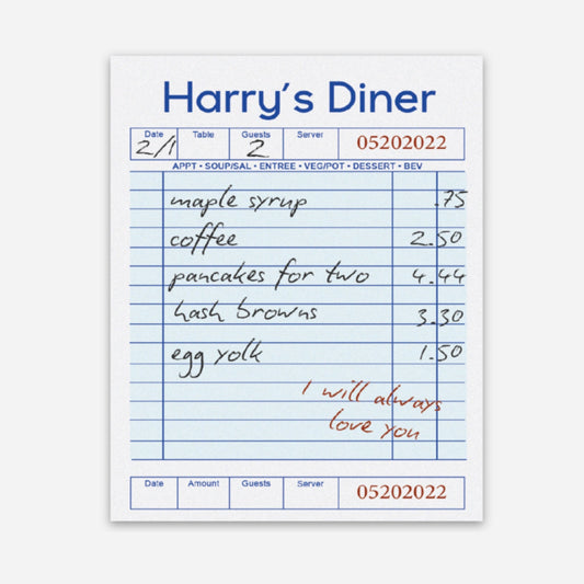 Harry's Diner Receipt Sticker