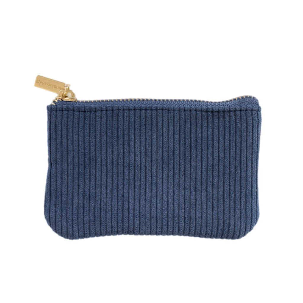 Navy Corduroy Coin Pouch