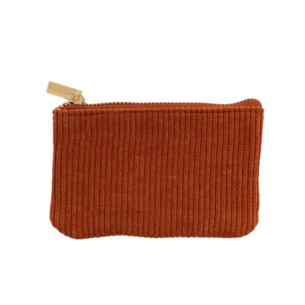 Terracotta Corduroy Coin Pouch