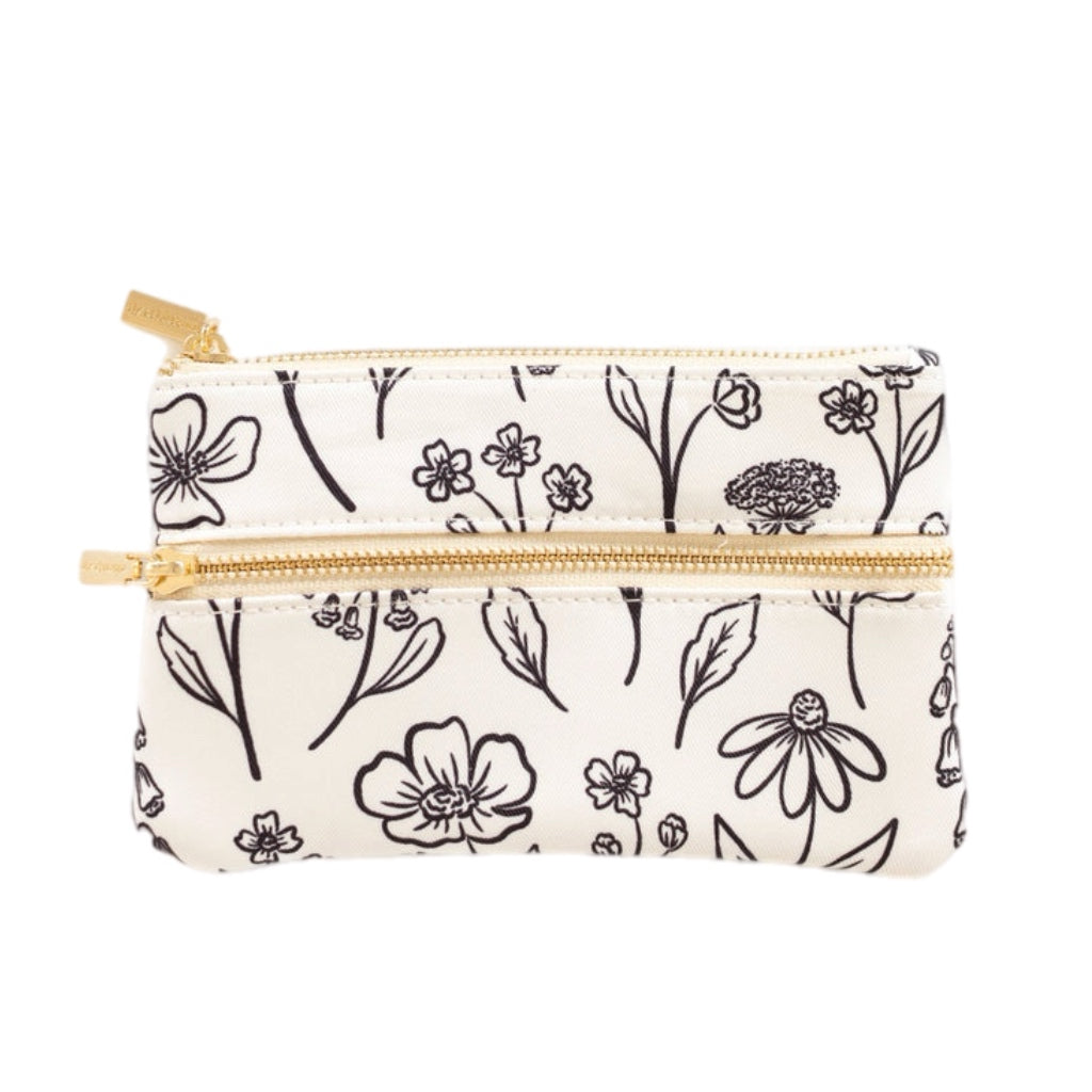 Ivory Floral Pencil Pouch