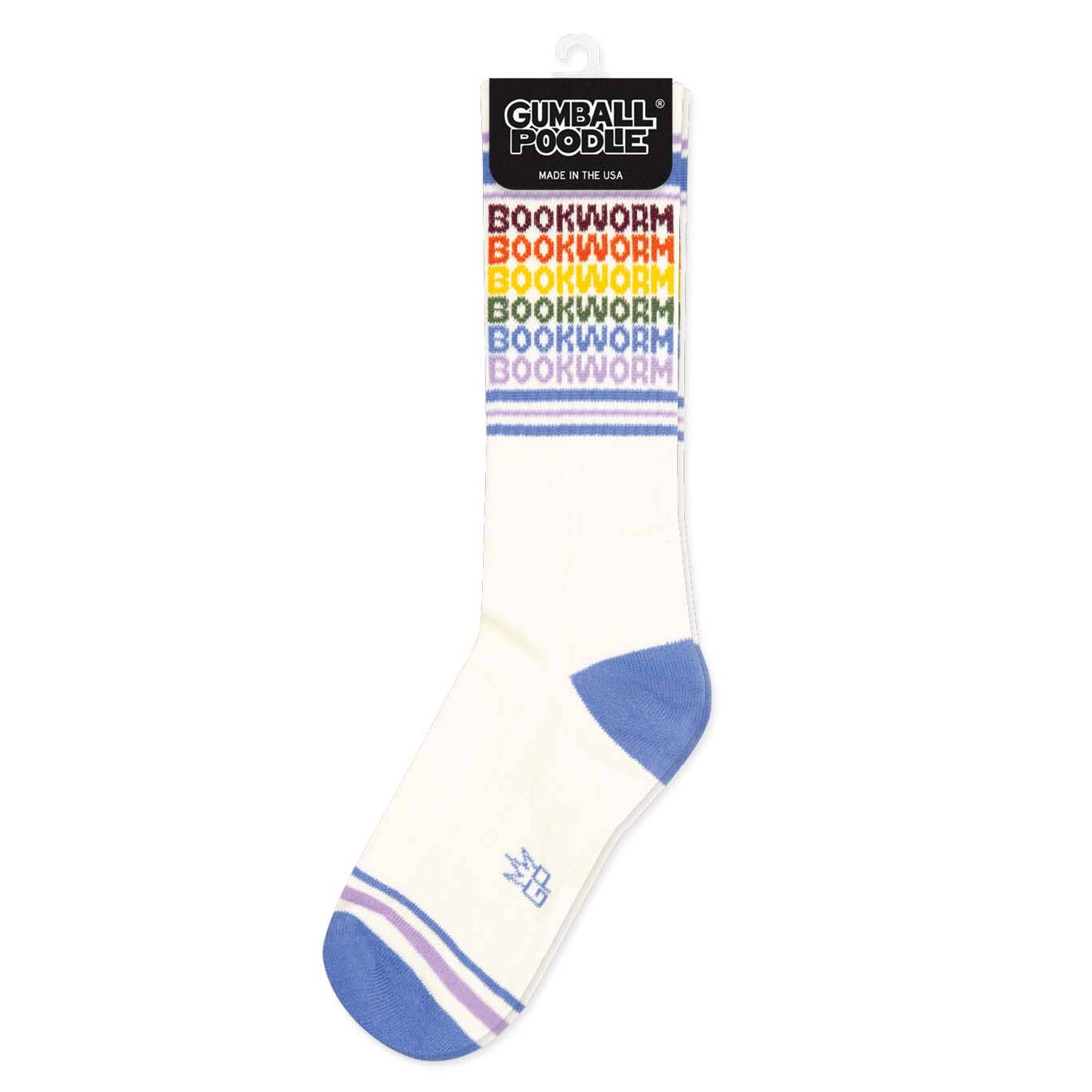 Bookworm Vintage Rainbow Gym Crew Socks