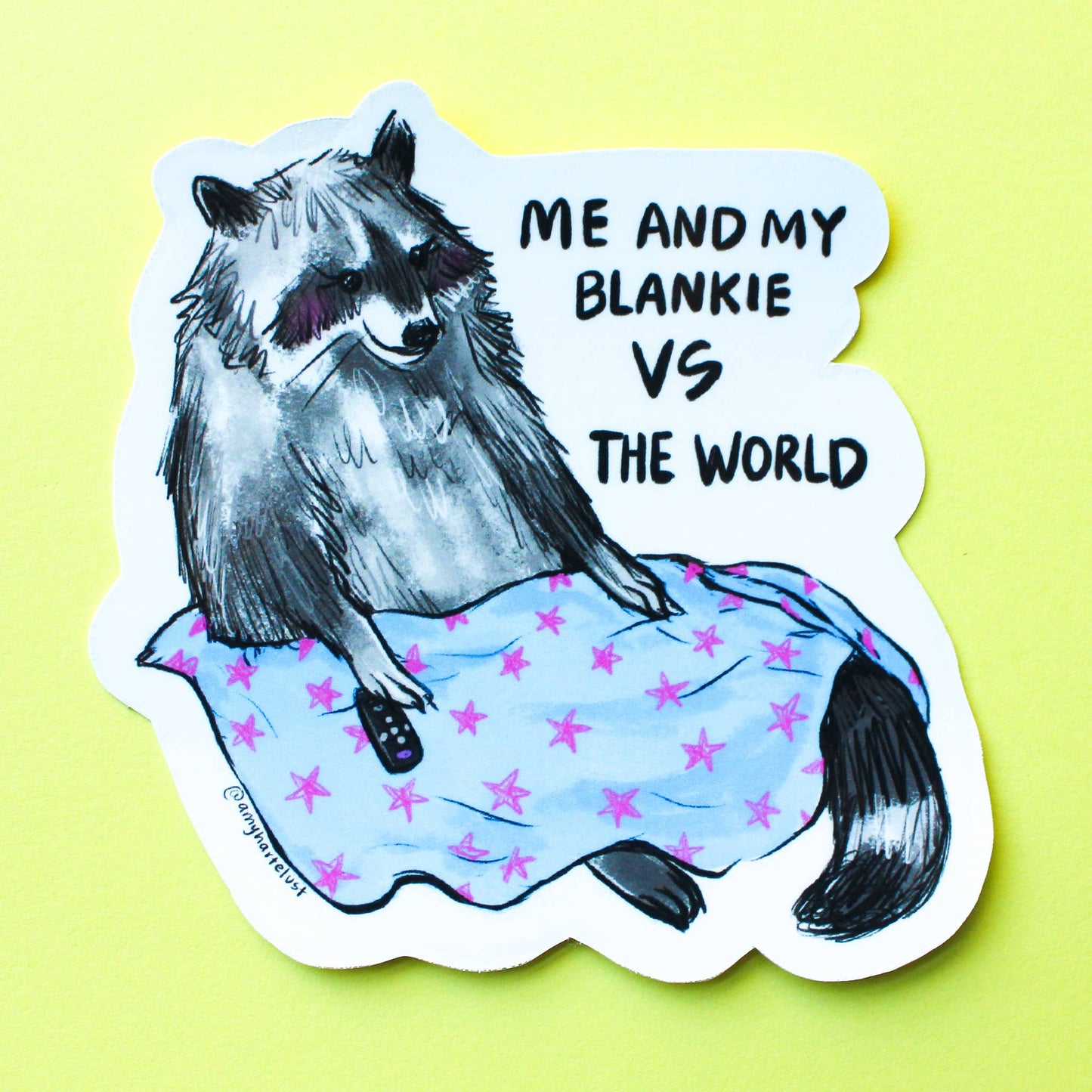 Raccoon Blankie Sticker