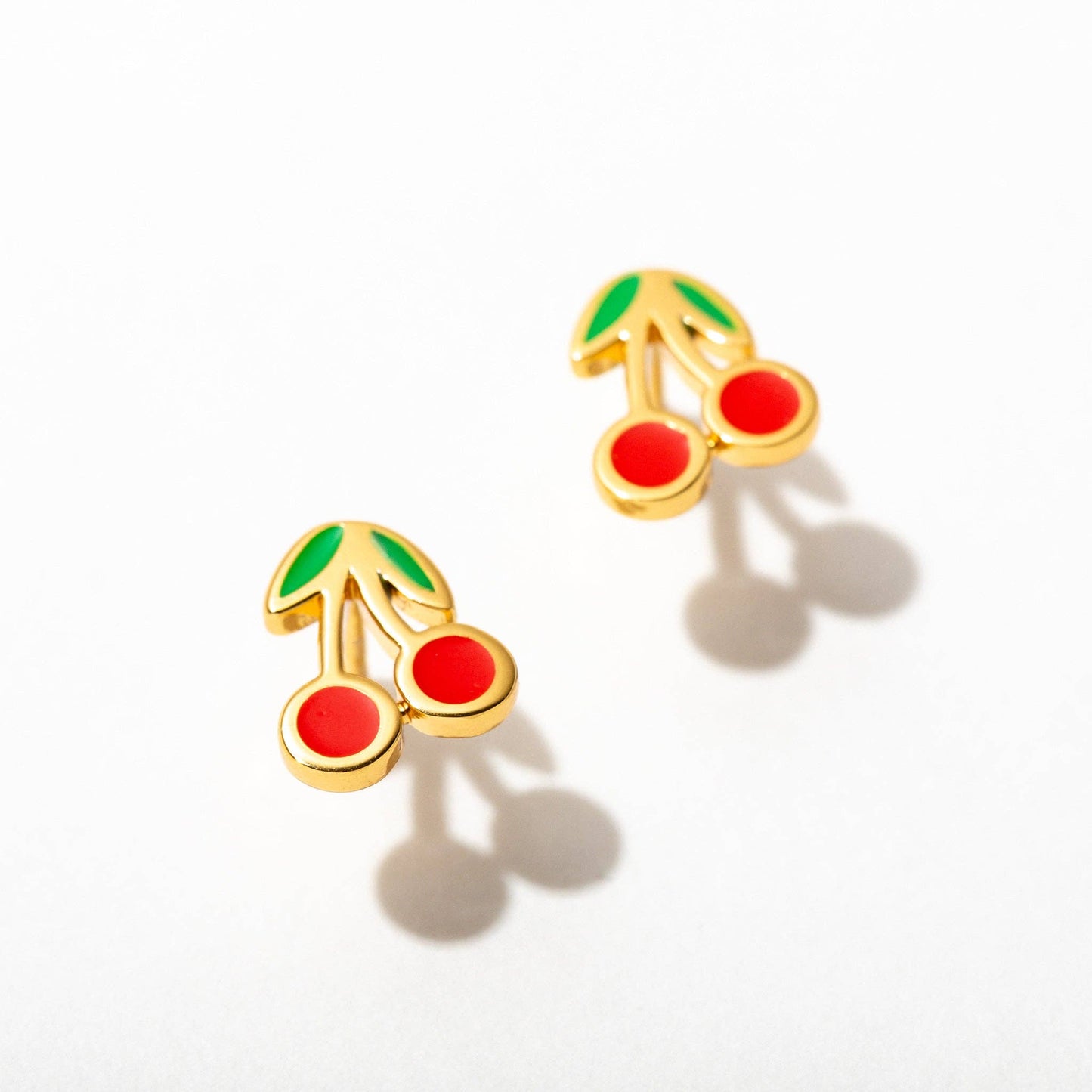 Cherry Enamel Stud Earrings