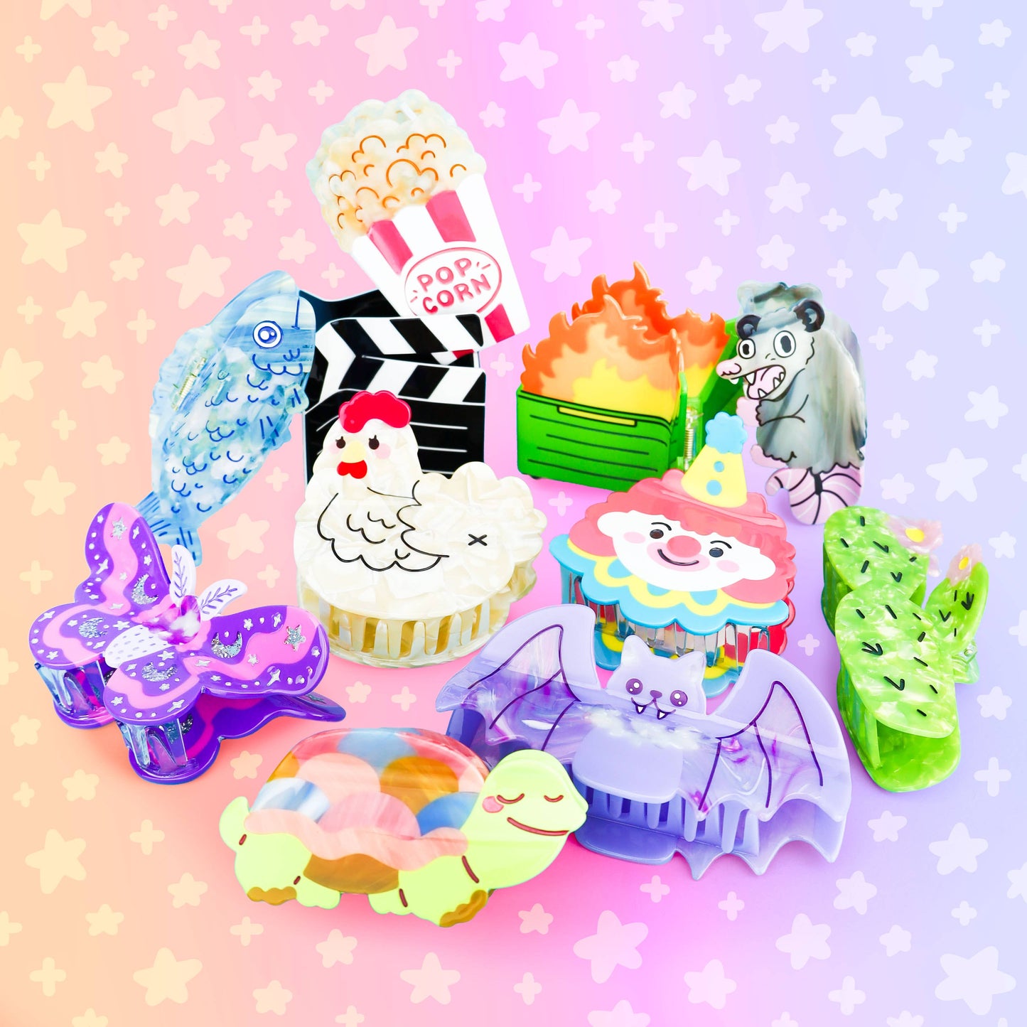 Purple Pastel Moth Claw Clip