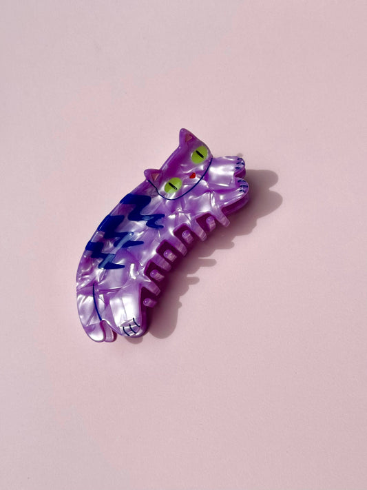 Purple Tabby Cat Hair Claw (Medium)
