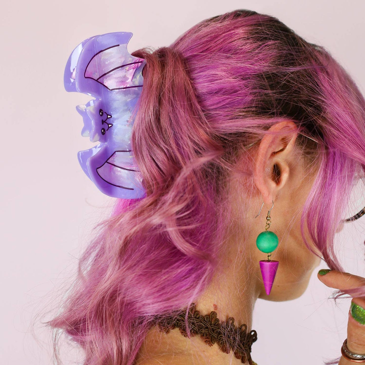 Purple Vampire Bat Claw Clip