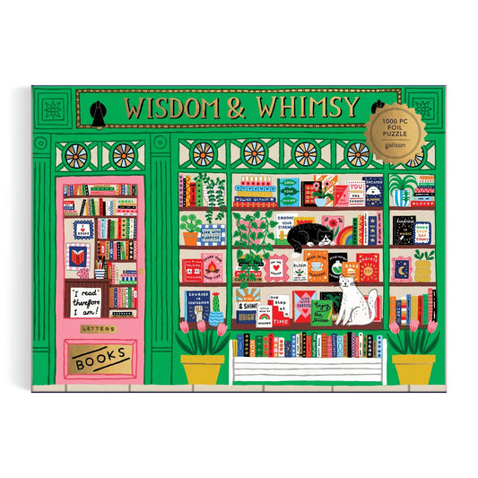 Wisdom & Whimsy Bookshop 1000 Piece Foil Puzzle