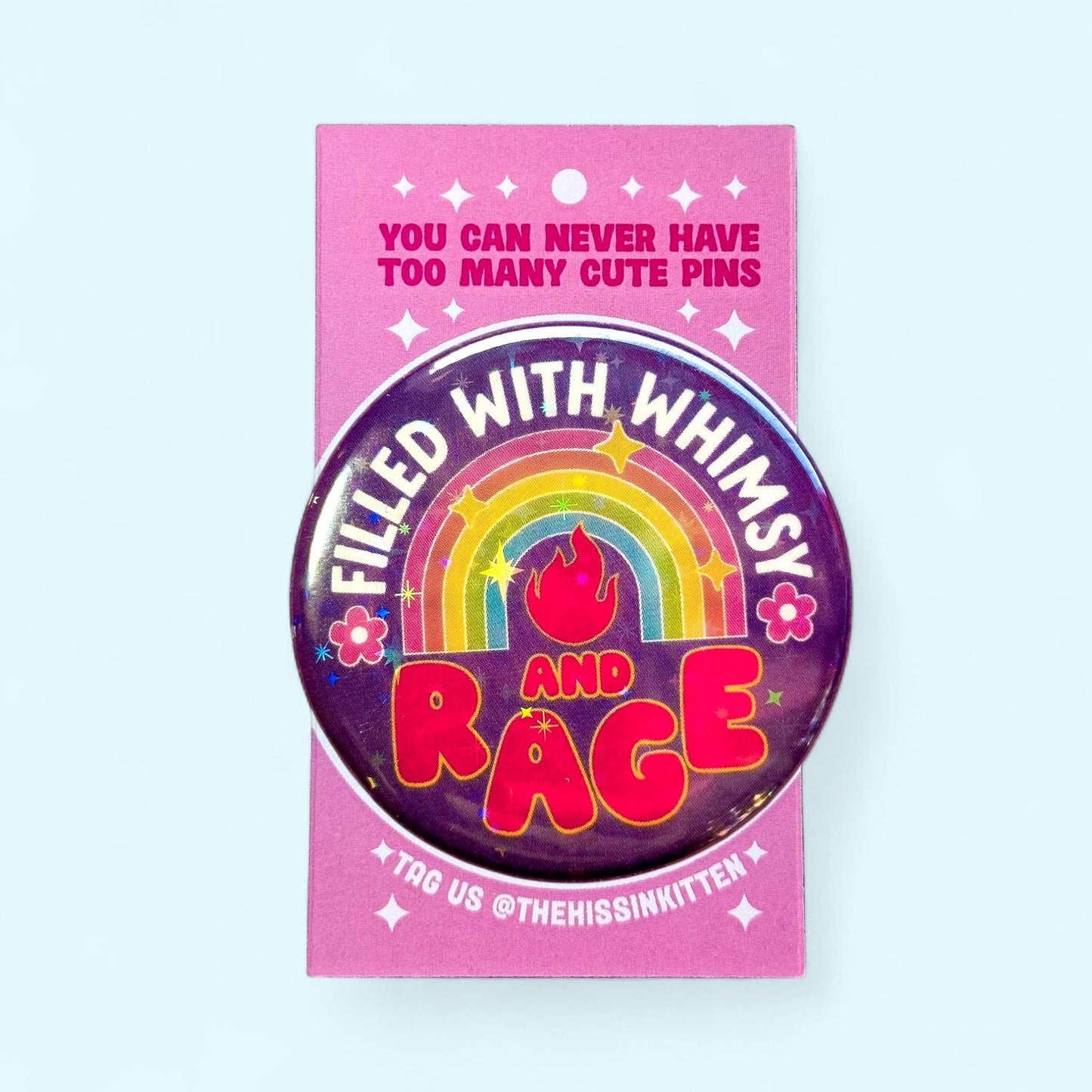 Filled With Whimsy and Rage 2.25” Glitter Magnet