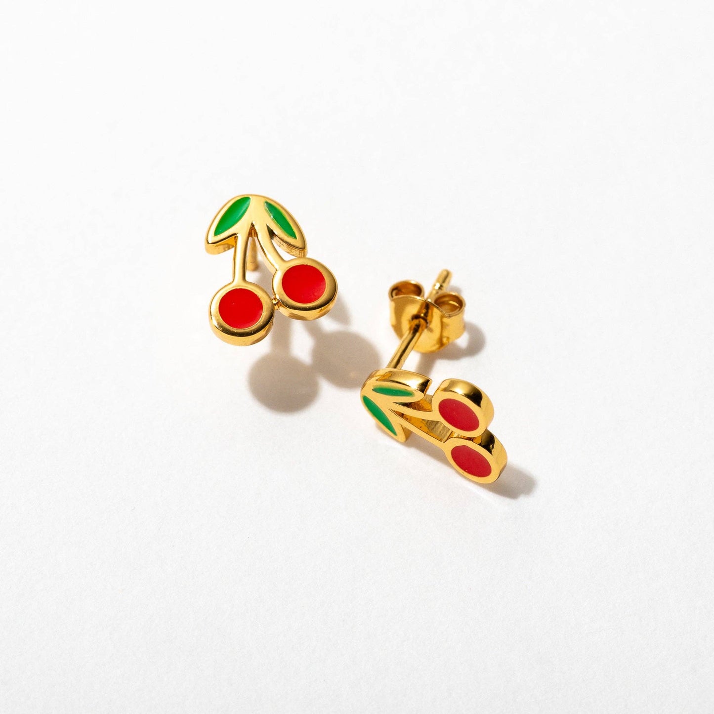 Cherry Enamel Stud Earrings