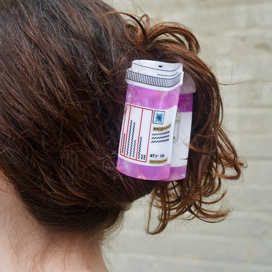 Pink Prescription Bottle Claw Clip