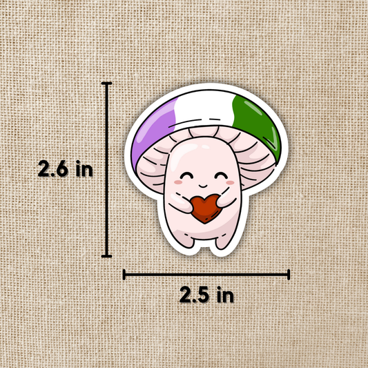 Gender Queer Pride Flag Mushroom Sticker