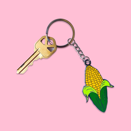 Corn Metal Keychain