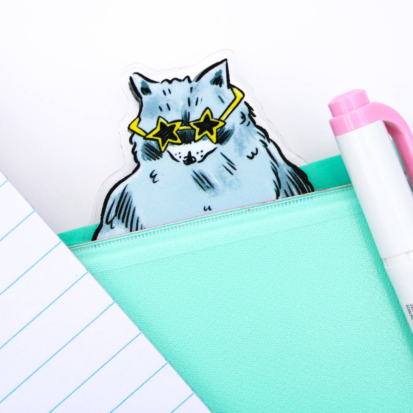 Raccoon Acrylic Binder Clip