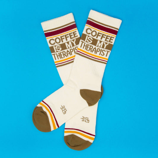 Coffee Is My Therapist Retro Crew Socks