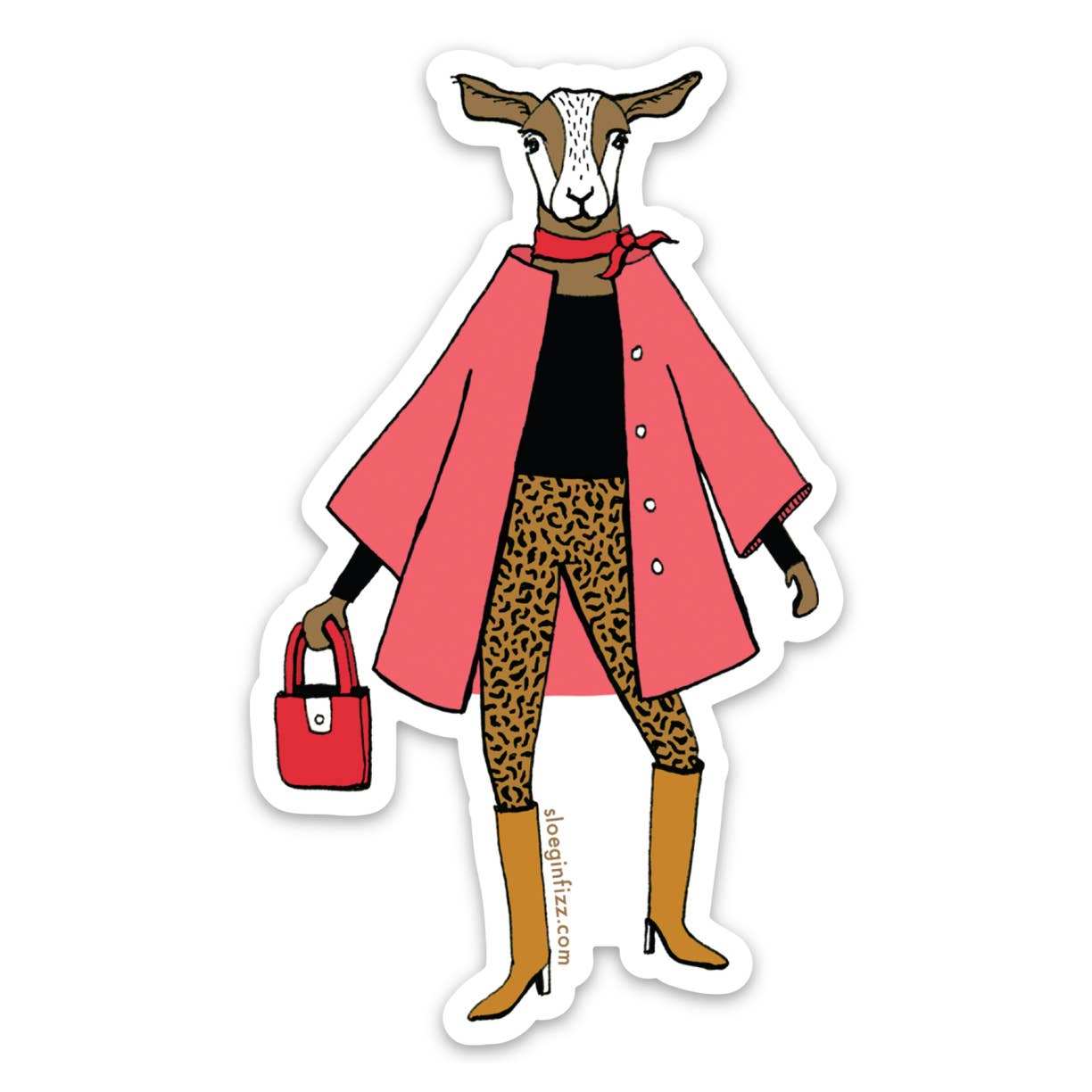 Goat in Leopard Print Pants Sticker