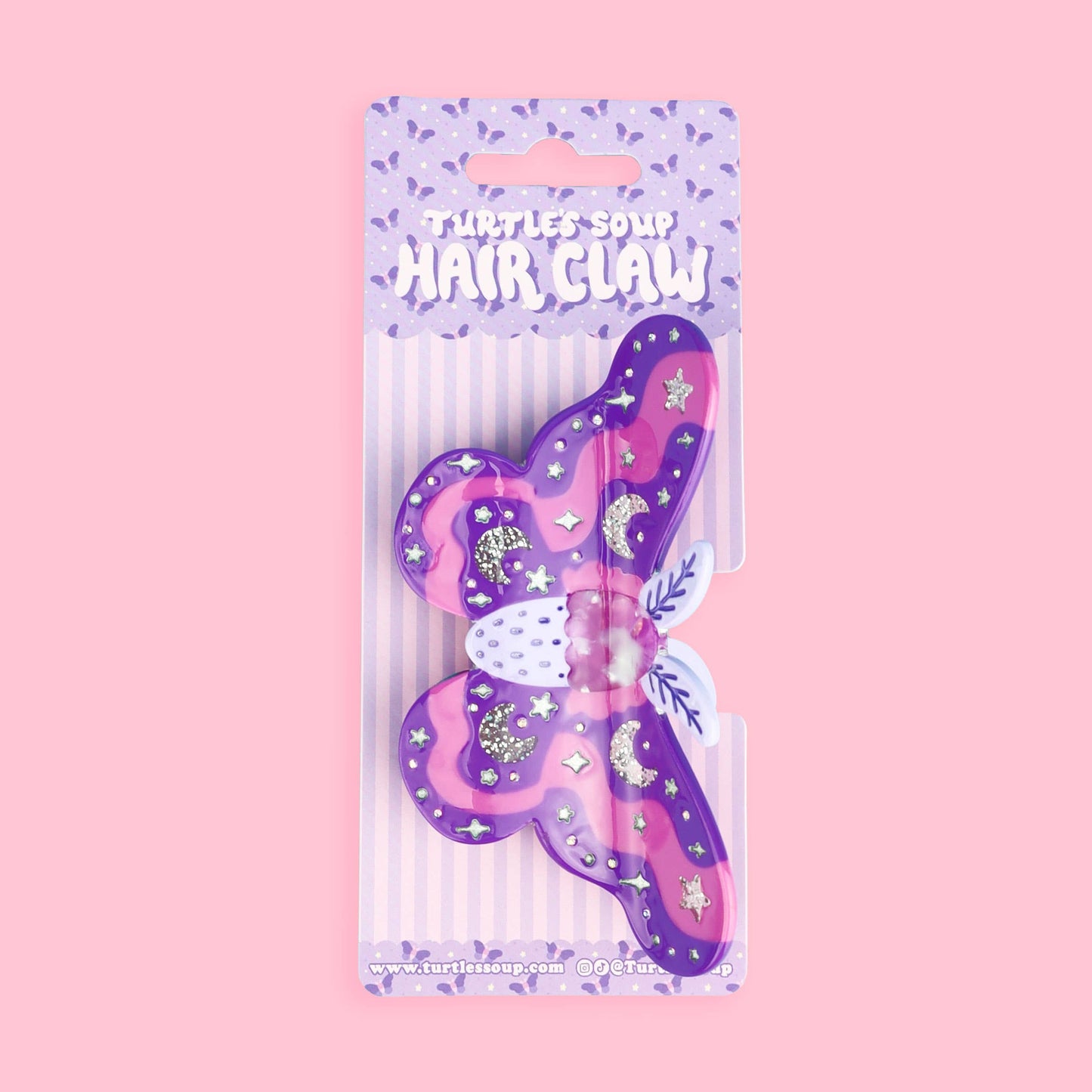 Purple Pastel Moth Claw Clip