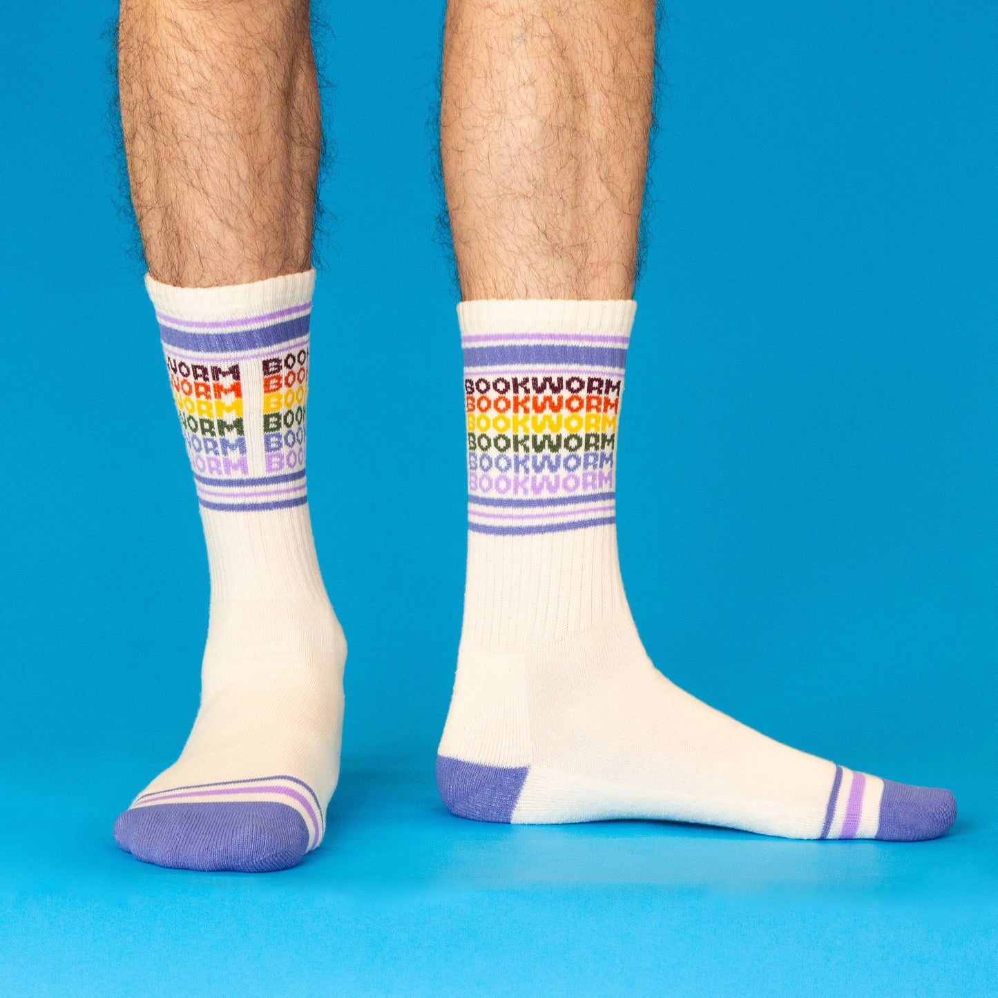 Bookworm Vintage Rainbow Gym Crew Socks