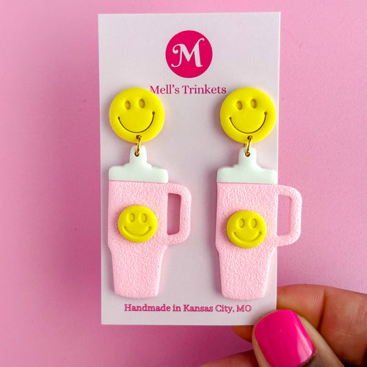Smiley Pink Stanley Earrings