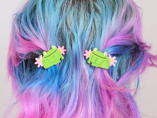 Princess Frog Hair Slide Clips
