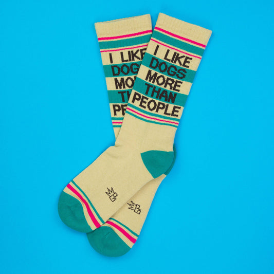 I Like Dogs More Than People Retro Crew Socks