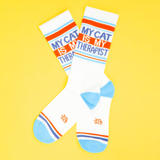 My Cat Is My Therapist Retro Crew Socks