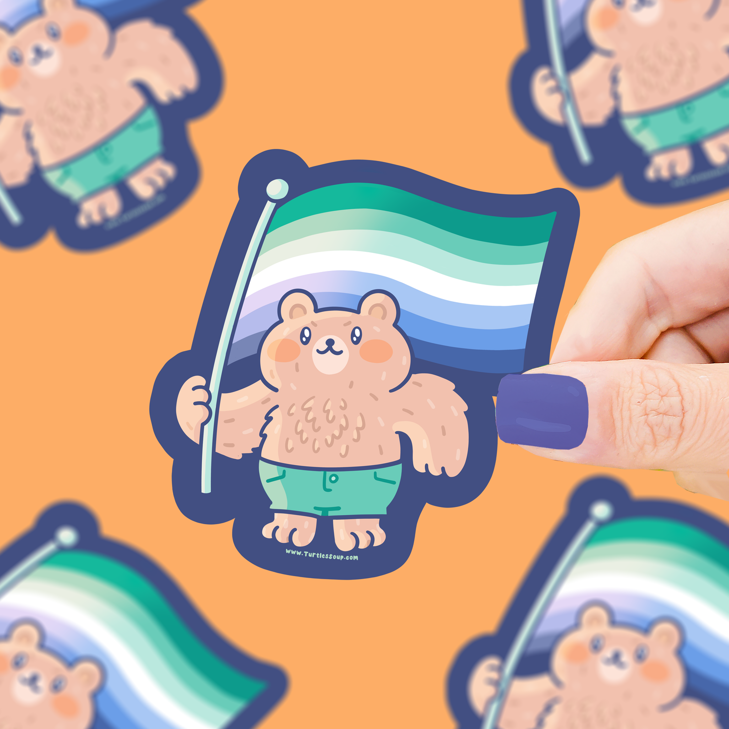 Gay Flag Bear Sticker