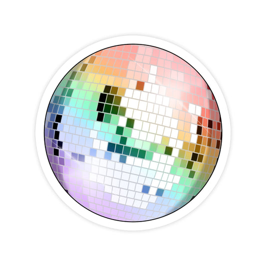 Rainbow Disco Ball Sticker