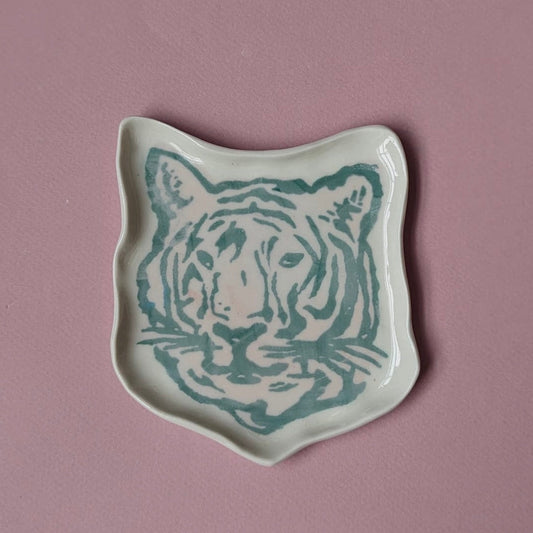 Tiger Trinket Dish (Teal)