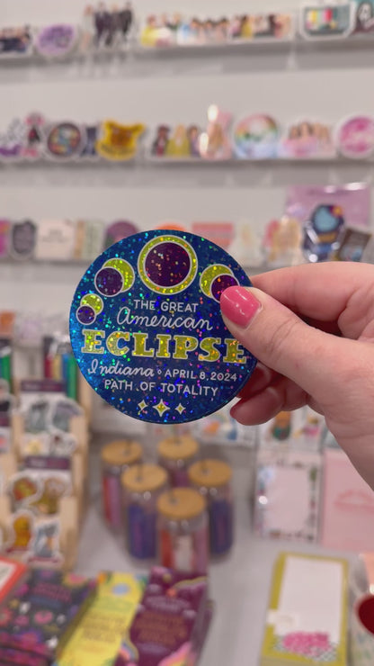 *Limited Edition* Glittery Indiana Eclipse Sticker