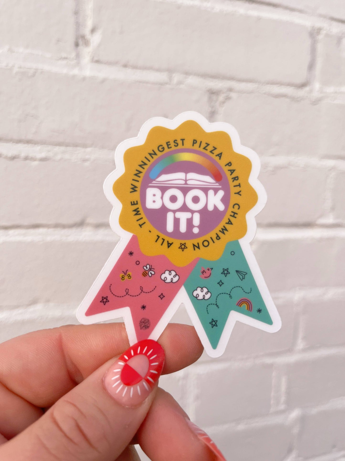 BOOK IT! All-Time Winningest Pizza Party Champion Sticker