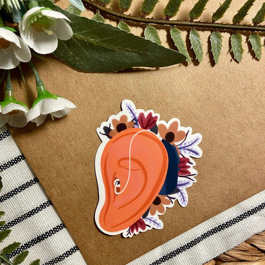 Floral Hearing Aid Sticker