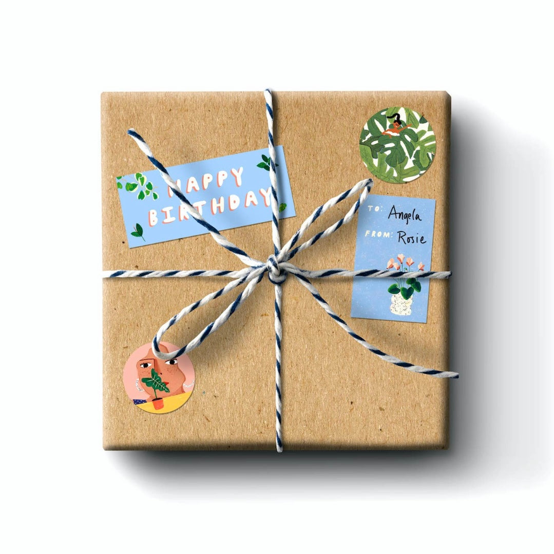 House Plants Gift Label Sticker Set