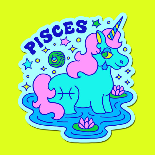 Astrology Unicorn Sticker: Pisces