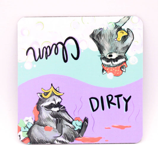 Raccoon Reversible Dishwasher Magnet