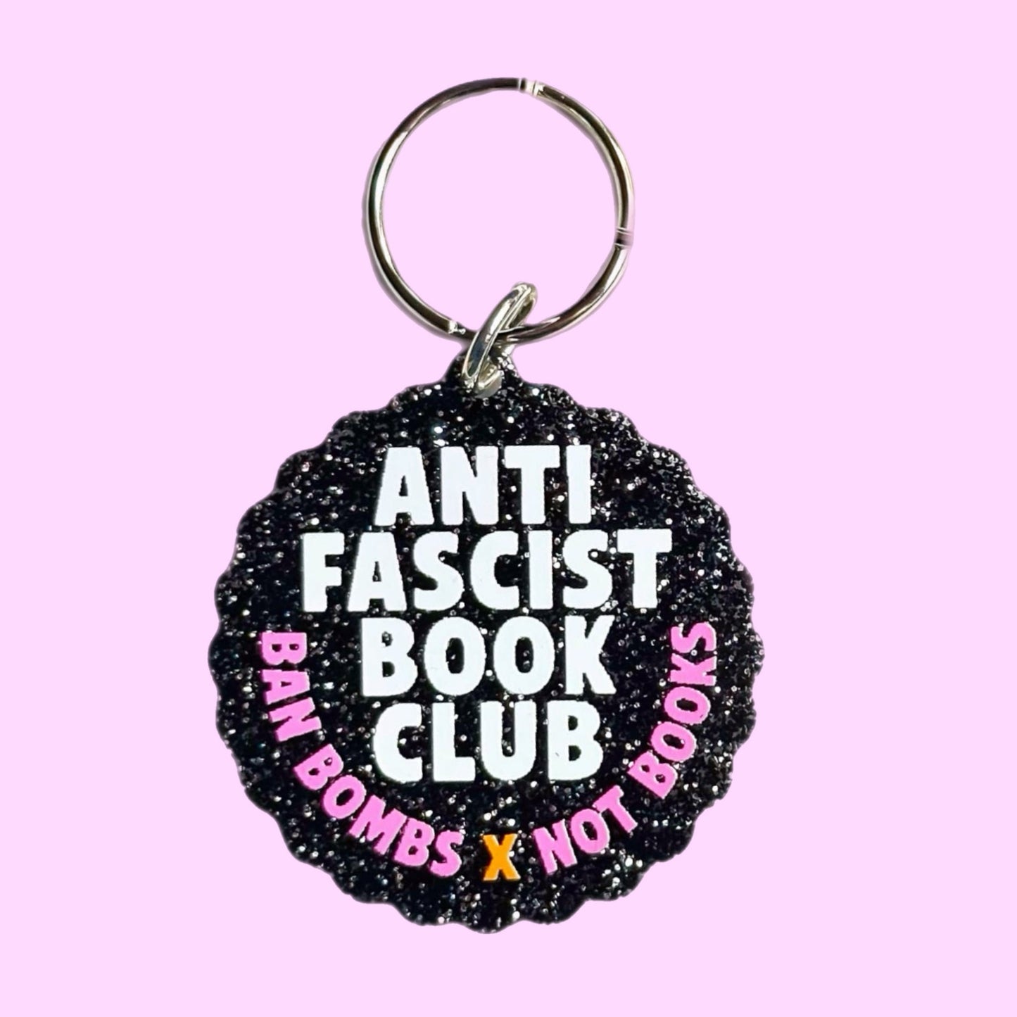 Anti-Fascist Book Club Keychain