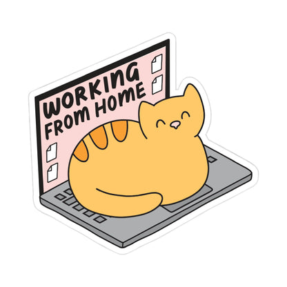 Working From Home Cat Sticker