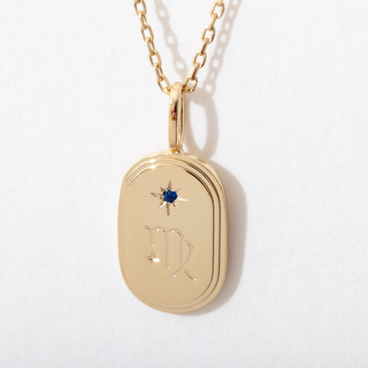 Zodiac Birthstone Pendant Necklace: Virgo