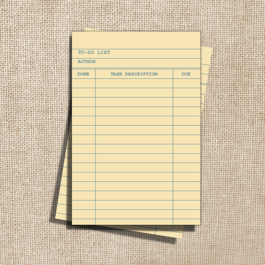 Library Card To-Do List 4x6 Notepad