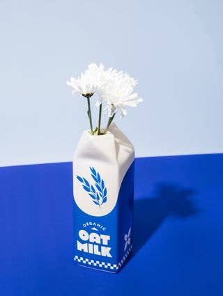 Oat Milk Carton Vase