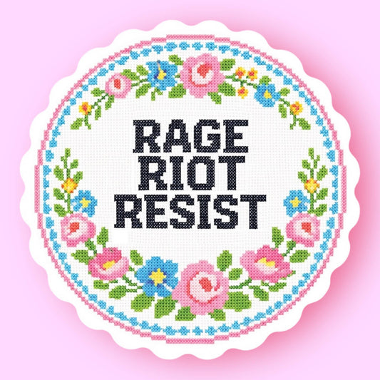 Rage Riot Resist Sticker
