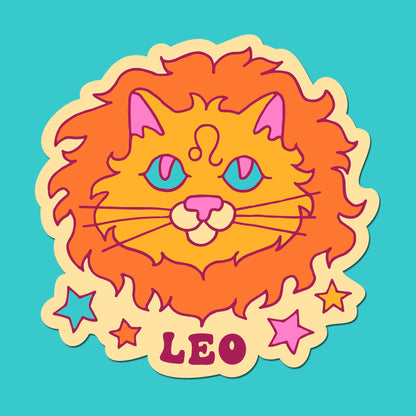 Astrology Cat Sticker: Leo
