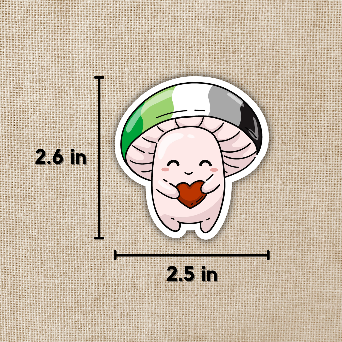 Aromantic Pride Flag Mushroom Sticker